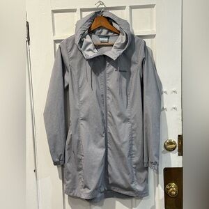 Columbia Women's Light Gray Hooded Ski Jacket